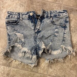 Indigo Rein Light Blue Distressed Jean Shorts